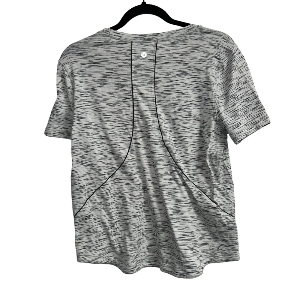Lululemon Meant To Move Tee Tiger Space Dye Black White Size 8 - Picture 4 of 6